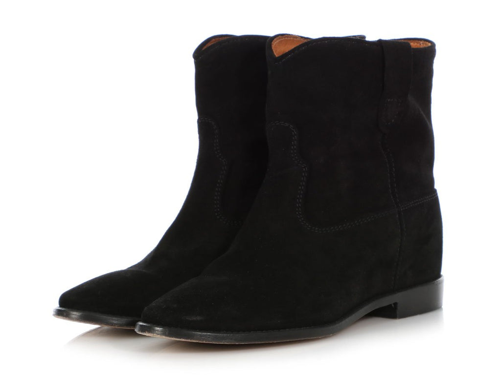 Isabel Marant Black Suede Crisi Ankle Boots