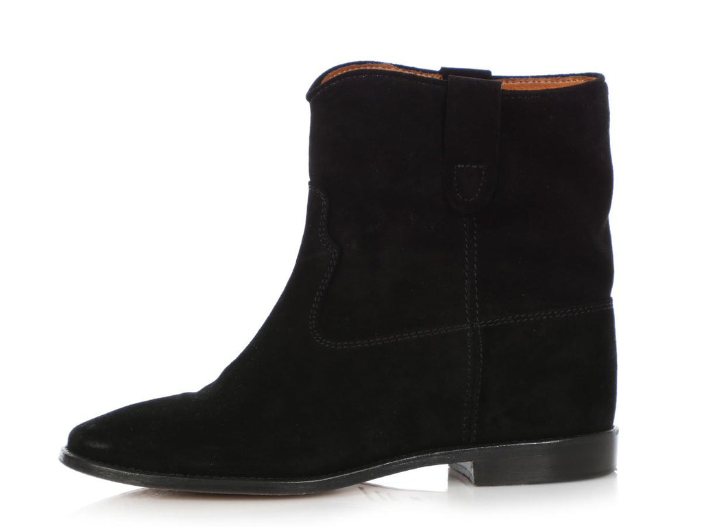 Isabel Marant Black Suede Crisi Ankle Boots