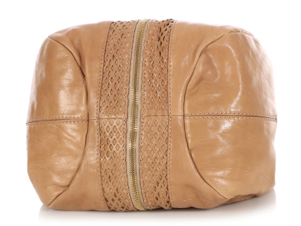 Jimmy Choo Beige Mandah Expandable Hobo