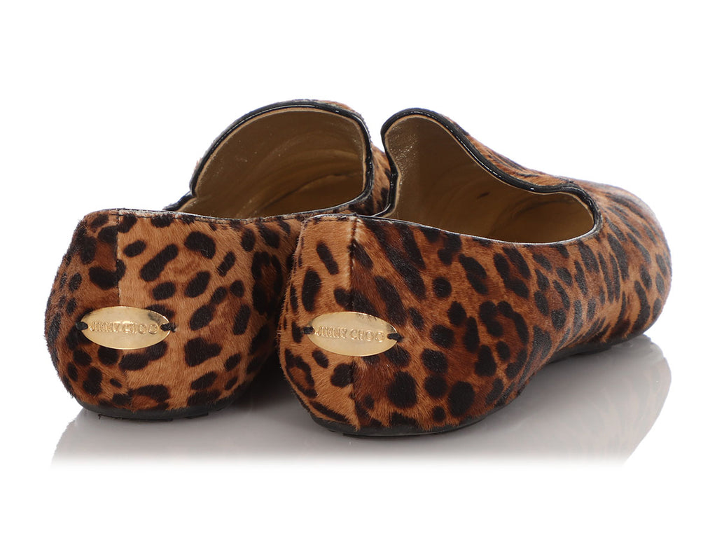 Jimmy Choo Leopard Print Pony Hair Loafers