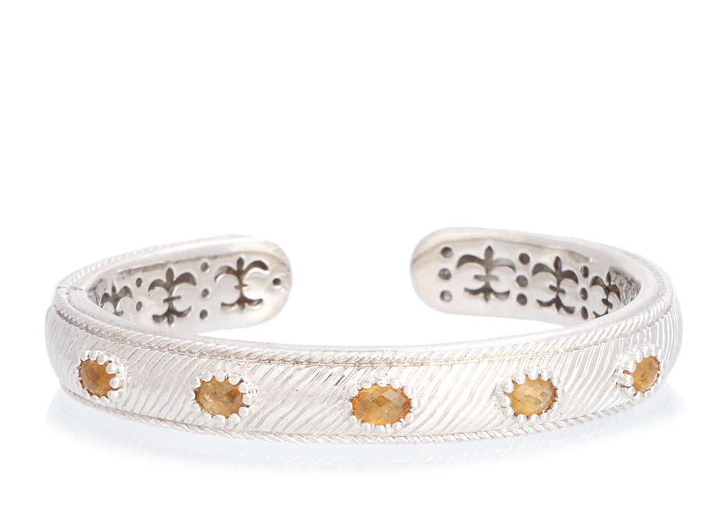 Judith Ripka Sterling Silver Citrine Kick Bracelet