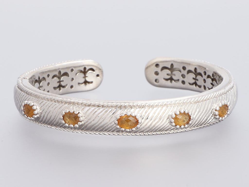 Judith Ripka Sterling Silver Citrine Kick Bracelet