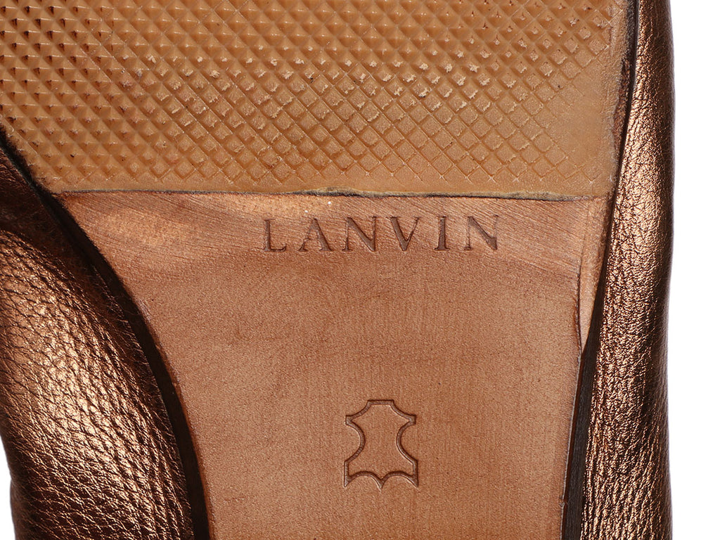 Lanvin Metallic Copper Ballet Flats