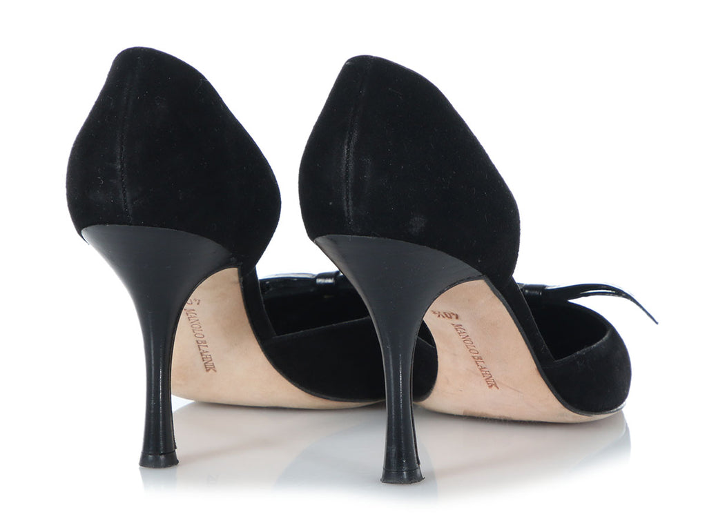 Manolo Blahnik Black Suede Pumps