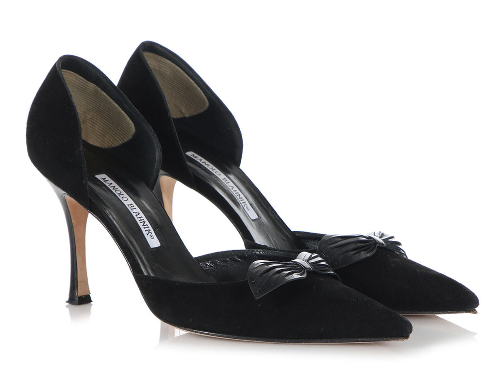 Manolo Blahnik Black Suede Pumps