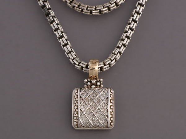 Michael Dawkins Sterling Silver and Diamond Pendant Necklace