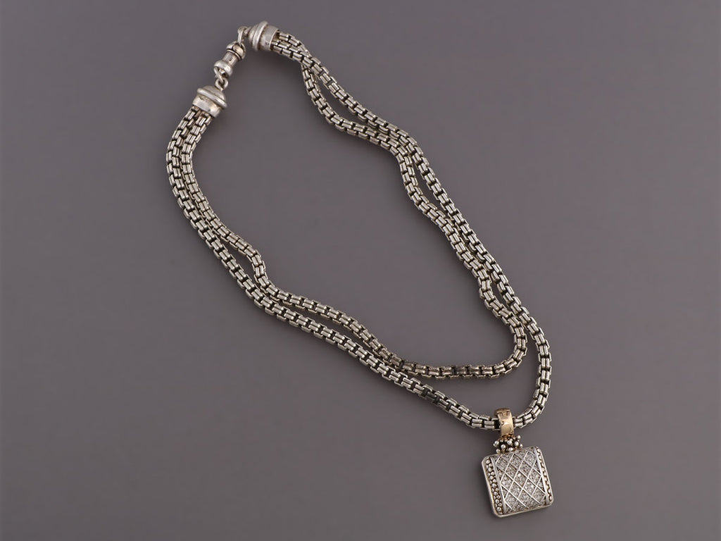 Michael Dawkins Sterling Silver and Diamond Pendant Necklace