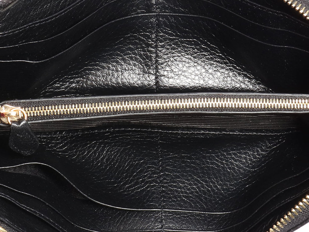 Mulberry Black Long Zippy Wallet