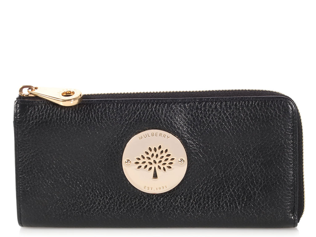 Mulberry Black Long Zippy Wallet