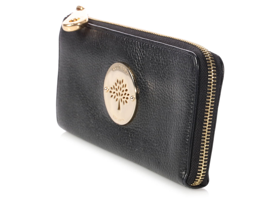 Mulberry Black Long Zippy Wallet