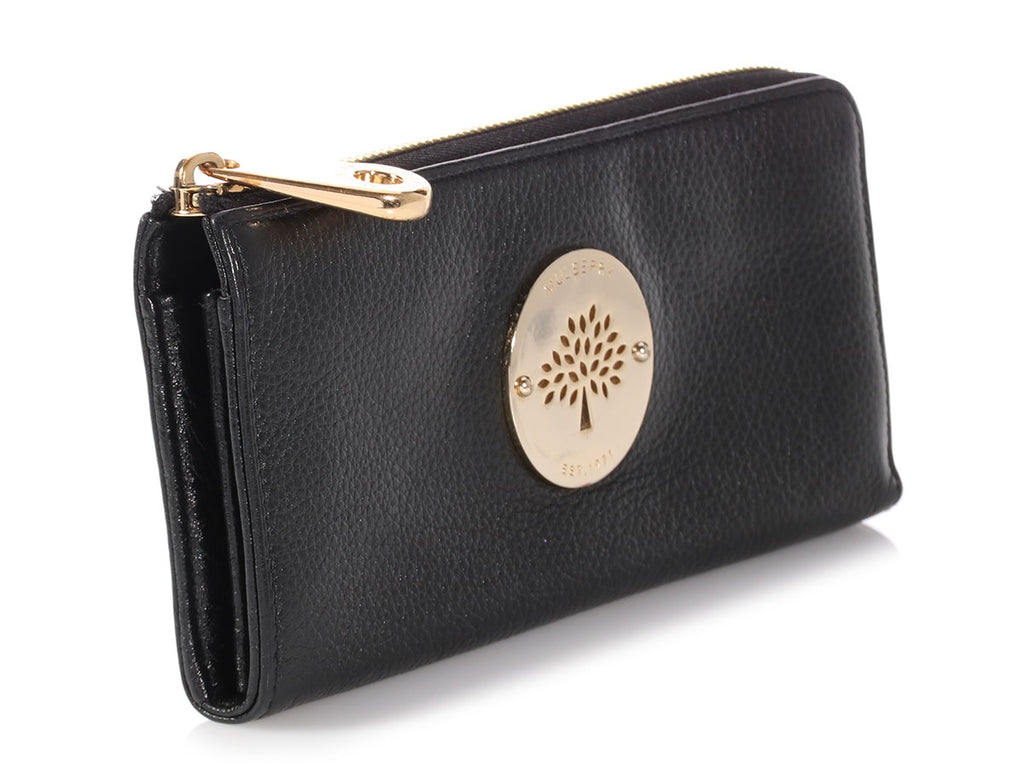 Mulberry Black Long Zippy Wallet