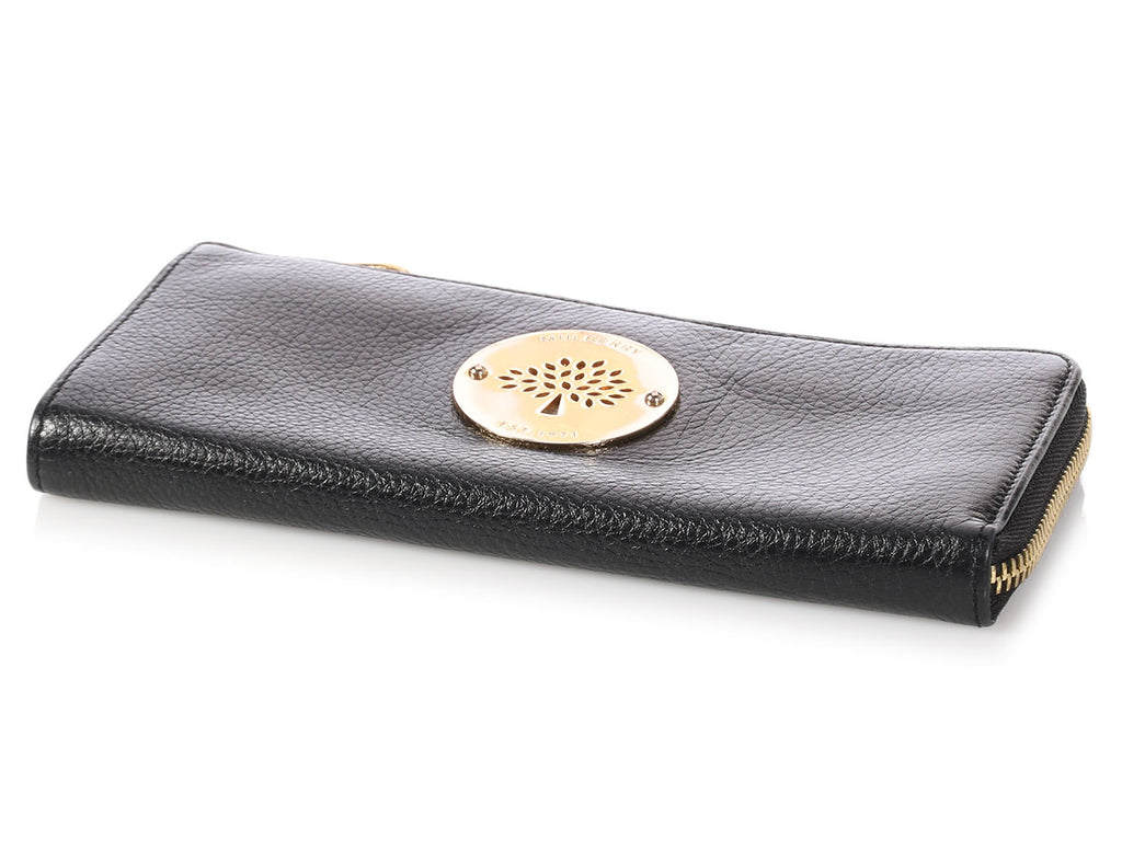 Mulberry Black Long Zippy Wallet