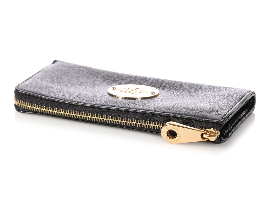 Mulberry Black Long Zippy Wallet