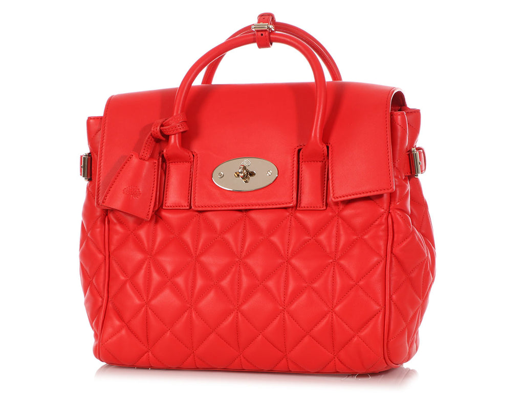 Mulberry Red Cara Delevingne Quilted Convertible Bag