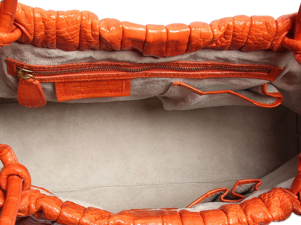 Nancy Gonzalez Orange Crocodile Bag