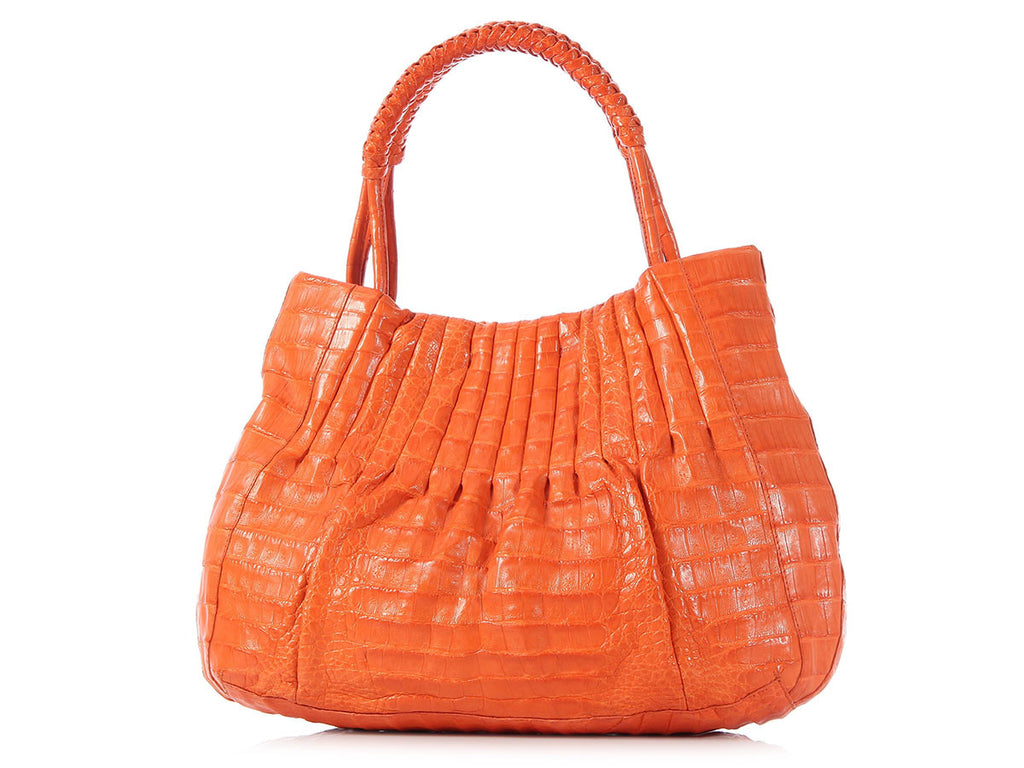 Nancy Gonzalez Orange Crocodile Bag