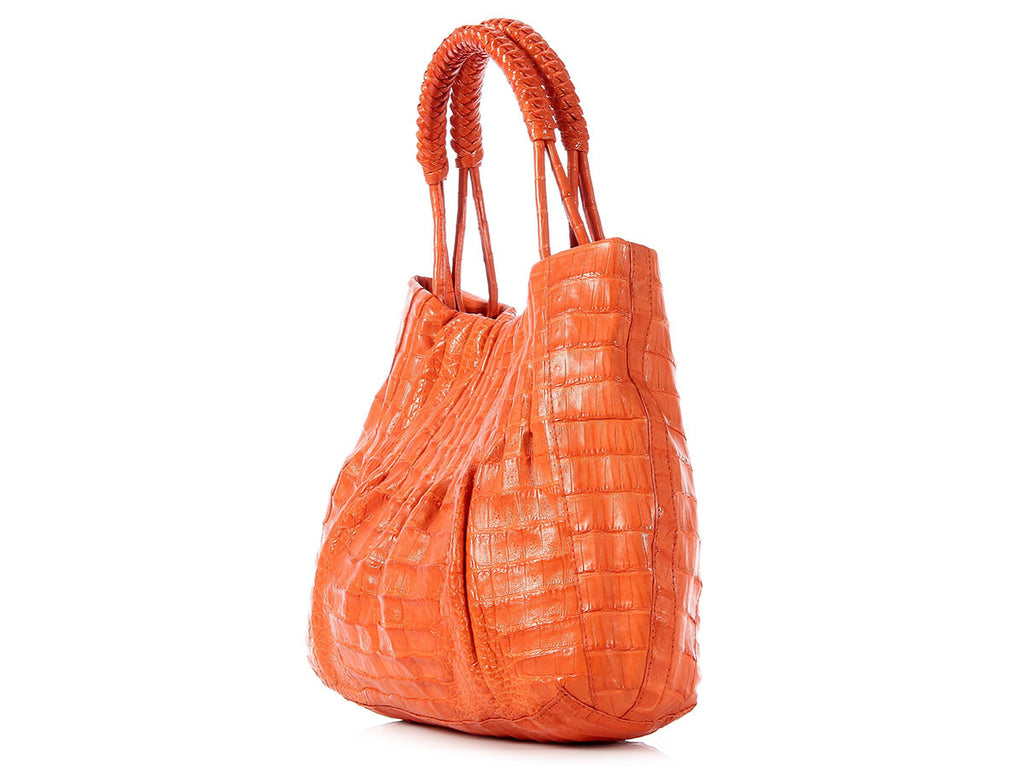 Nancy Gonzalez Orange Crocodile Bag