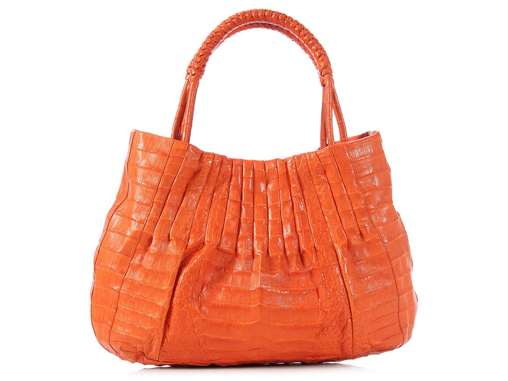 Nancy Gonzalez Orange Crocodile Bag