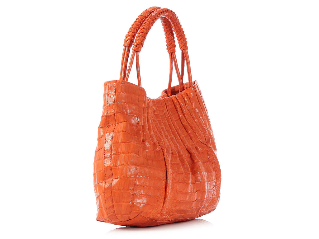 Nancy Gonzalez Orange Crocodile Bag