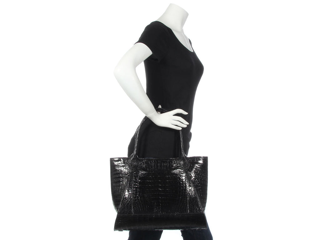 Nancy Gonzalez Black Crocodile Tote