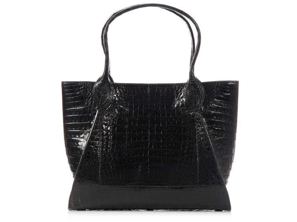 Nancy Gonzalez Black Crocodile Tote