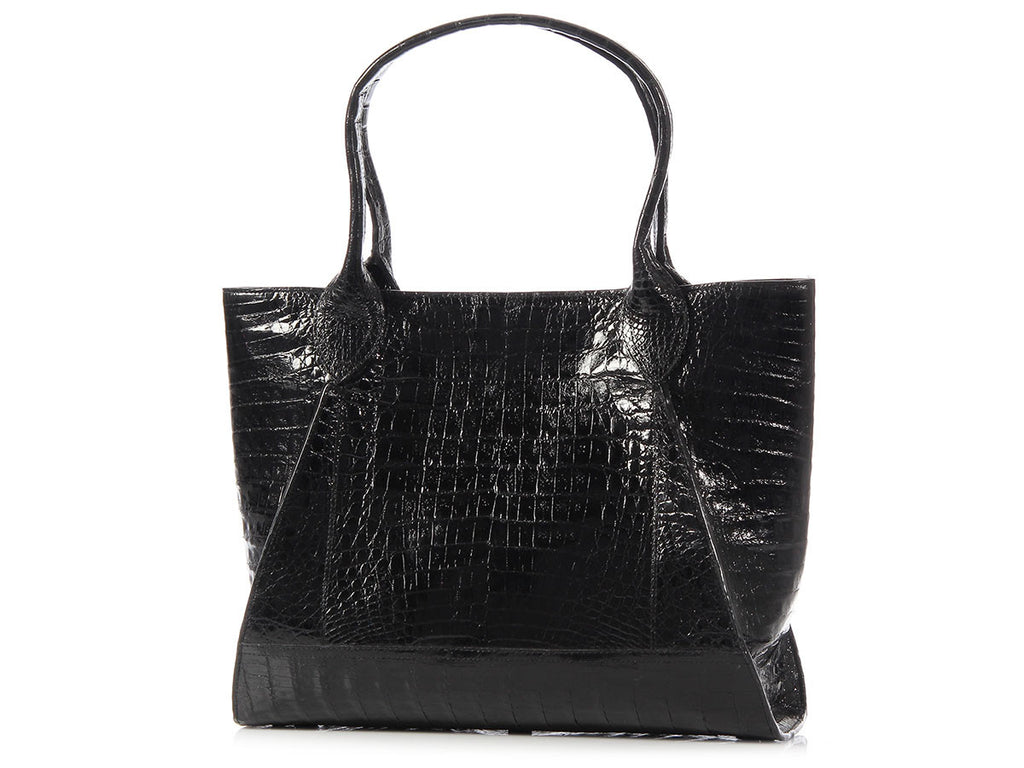 Nancy Gonzalez Black Crocodile Tote