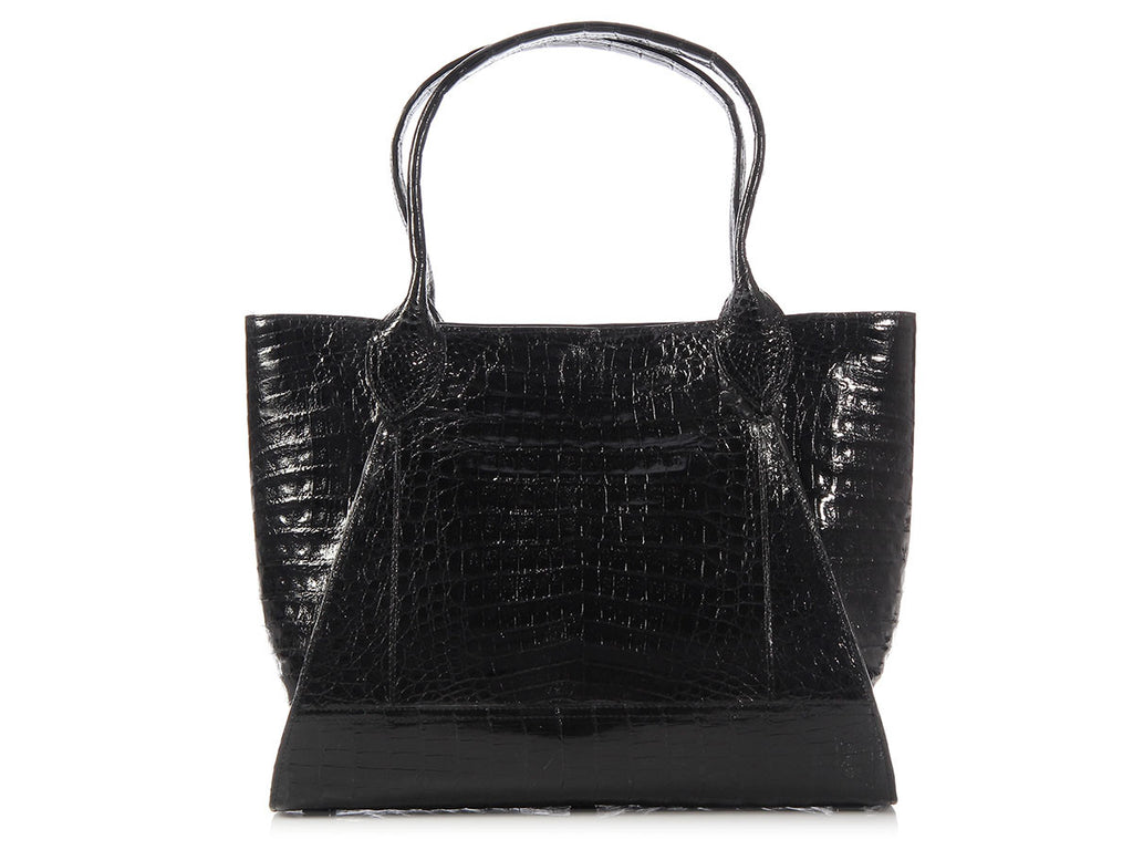 Nancy Gonzalez Black Crocodile Tote