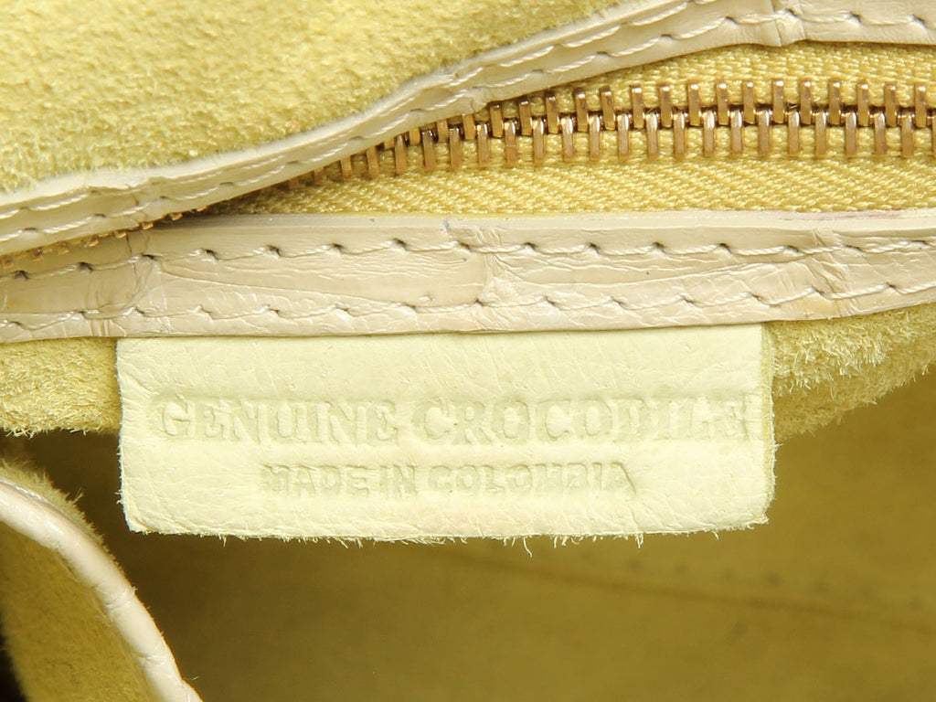 Nancy Gonzalez Cream Crocodile Tote