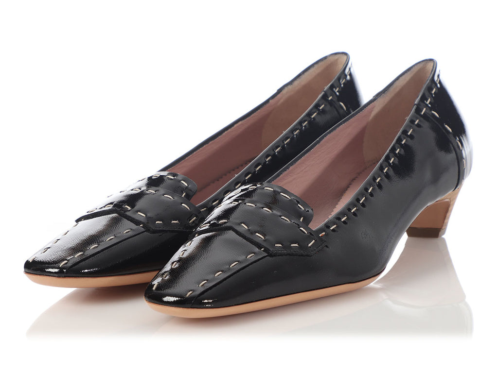 Prada Black Patent Buffalo City Loafers