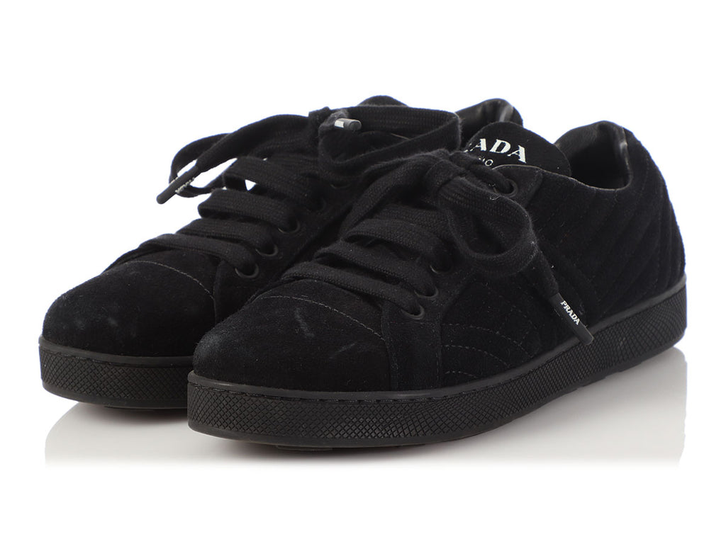 Prada Black Suede Sneakers