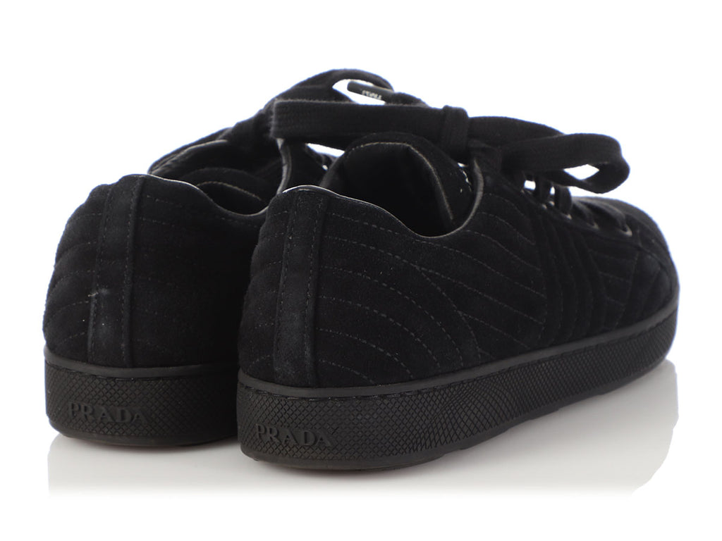 Prada Black Suede Sneakers