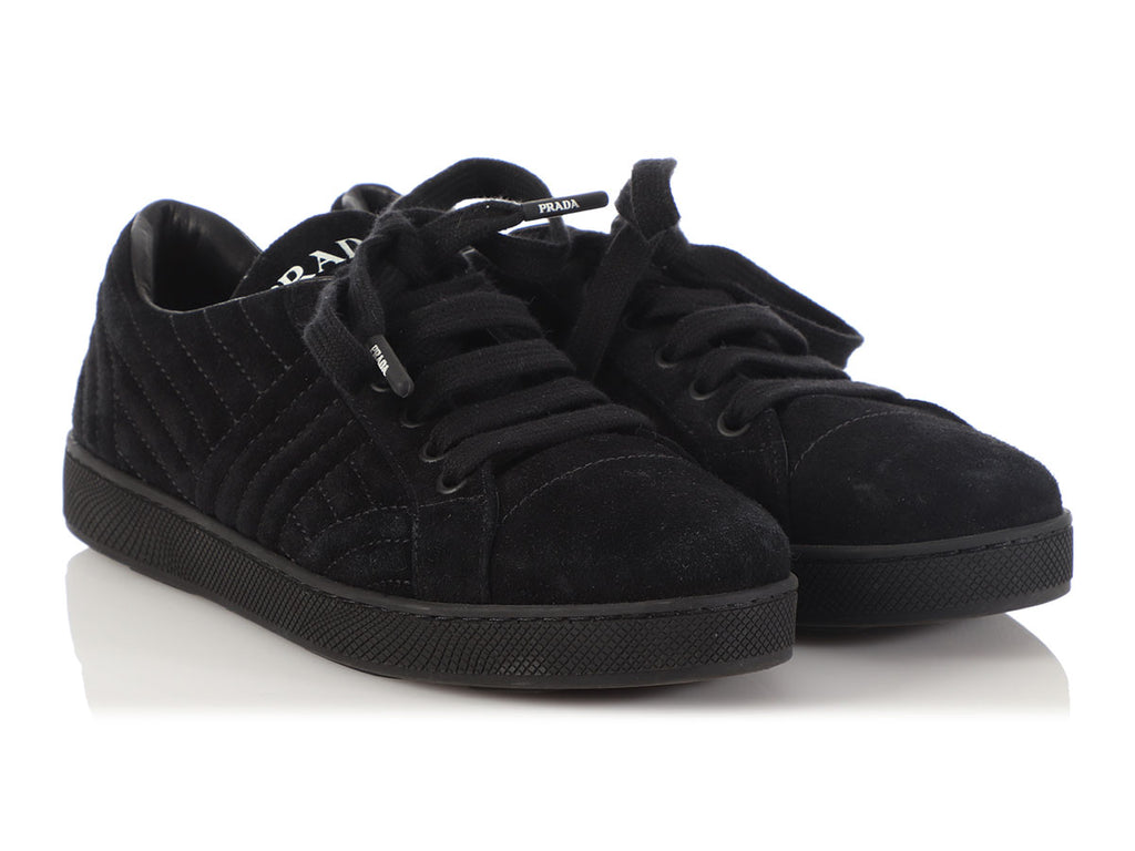 Prada Black Suede Sneakers