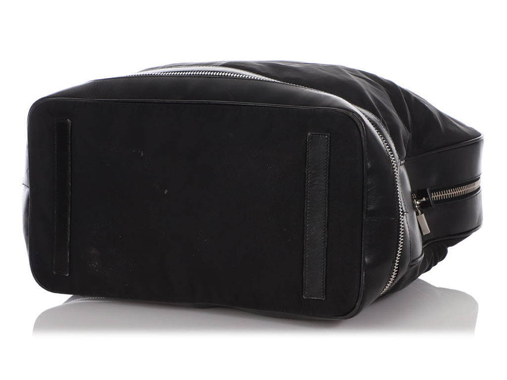 Prada Black Nylon and Leather Expandable Bag