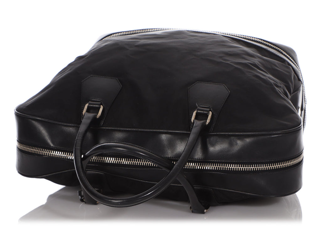 Prada Black Nylon and Leather Expandable Bag