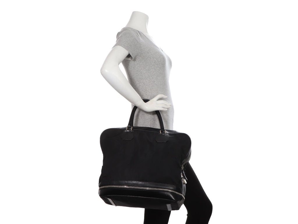 Prada Black Nylon and Leather Expandable Bag