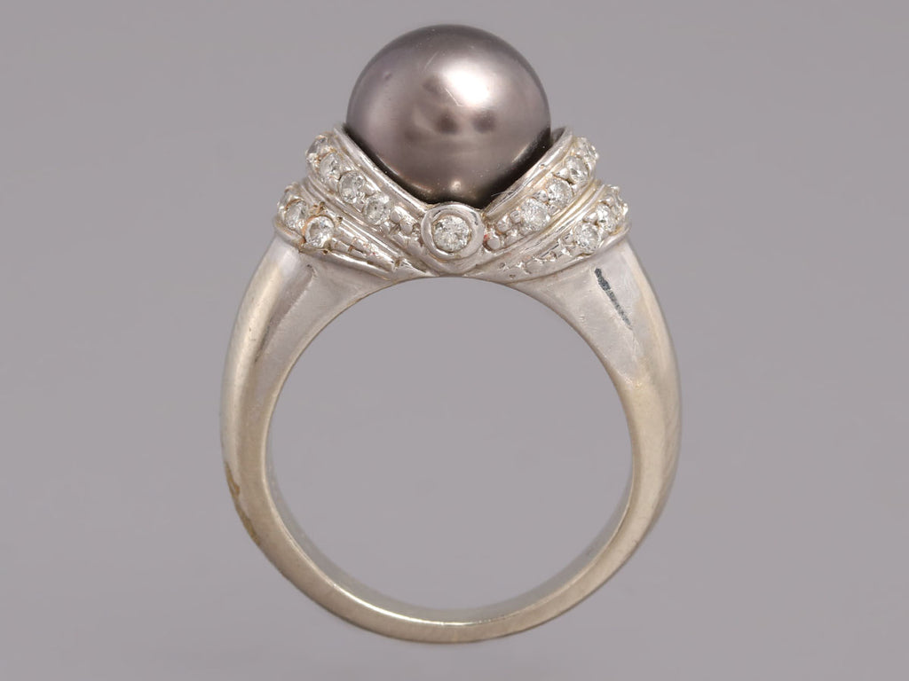 Gray Pearl Diamond 14K White Gold Ring