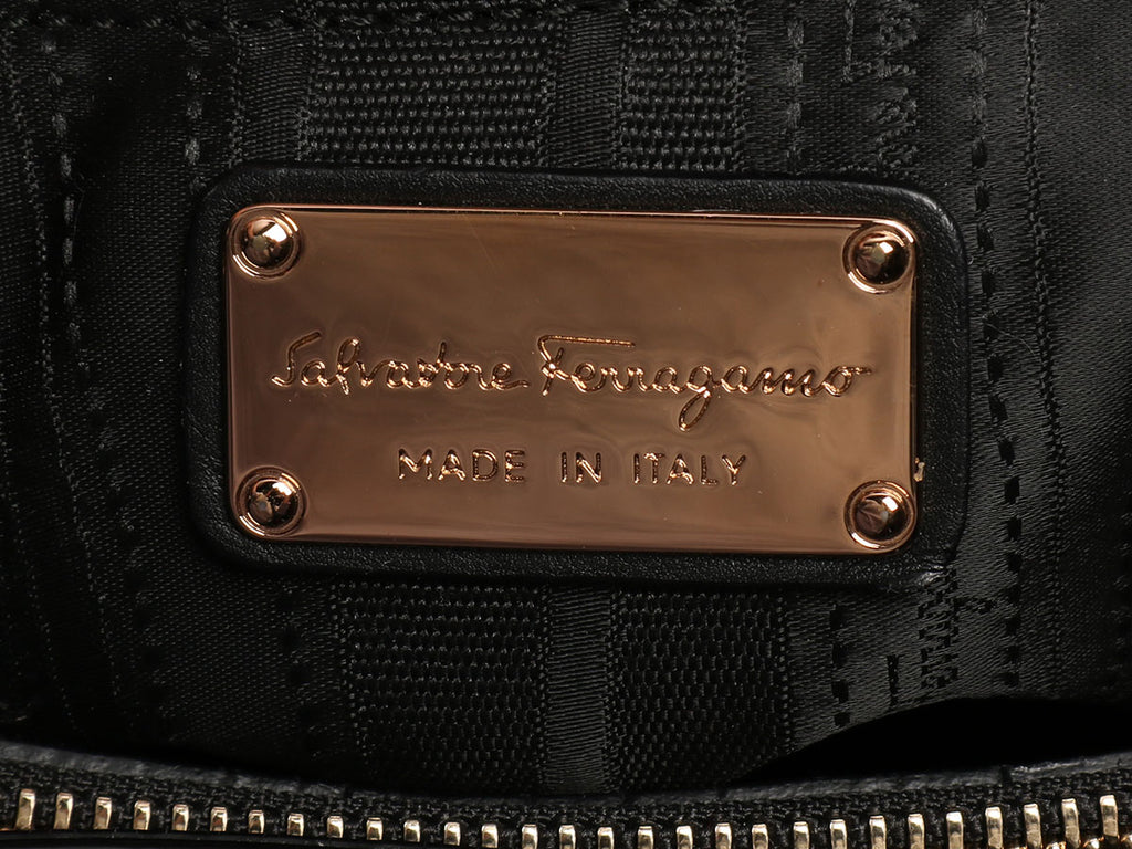 Ferragamo Black Lalette Satchel