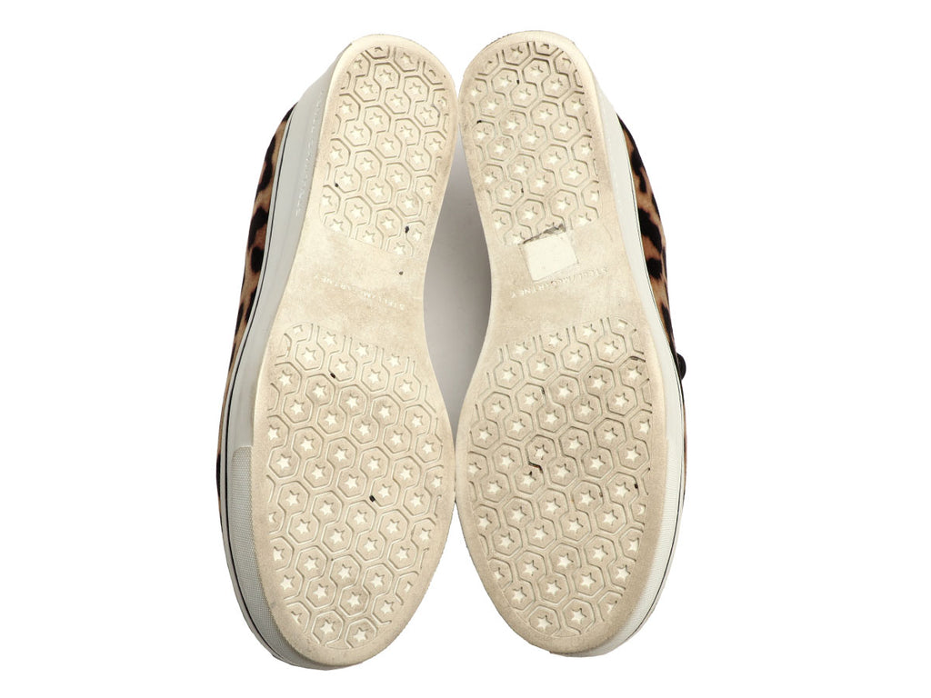 Stella McCartney Velvet Leopard Binx Platform Slip On Sneakers