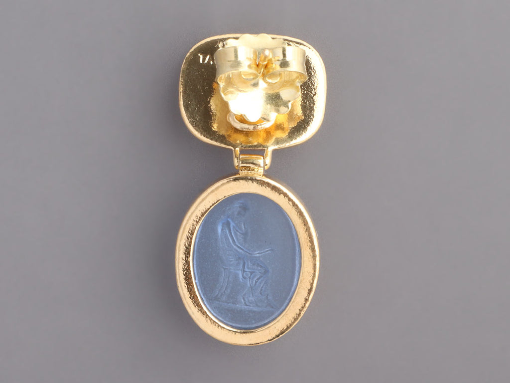 Tagliamonte 18K Gold-Plated Blue Venetian Glass Cameo Pierced Earrings