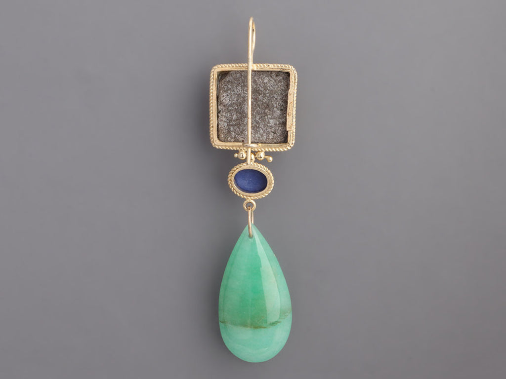 Tagliamonte 18K Gold-Plated Lapis, Chalcedony, and Lava Pierced Drop Earrings