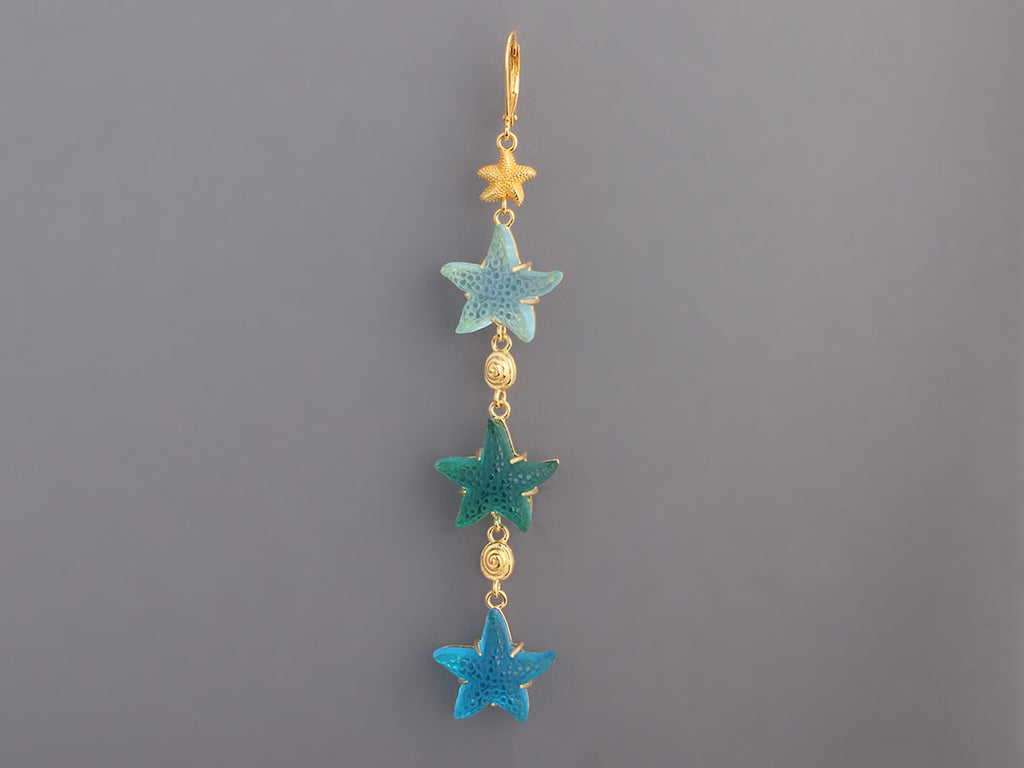 Tagliamonte 18K Gold-Plated Blue Starfish Pierced Drop Earrings