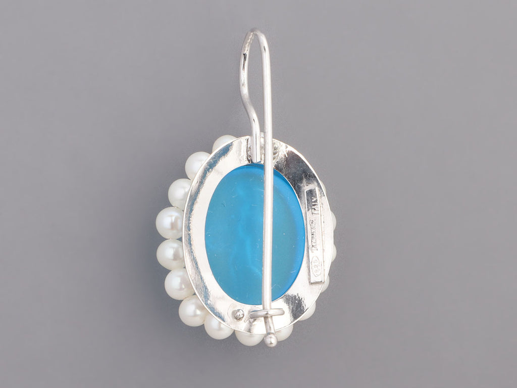 Tagliamonte Sterling Silver Freshwater Pearl Venetian Glass Pierced Drop Earrings