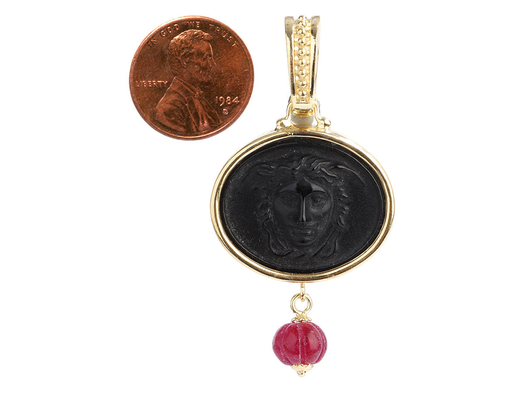 Tagliamonte 18K Gold-Plated Ruby Drop Cameo Pendant