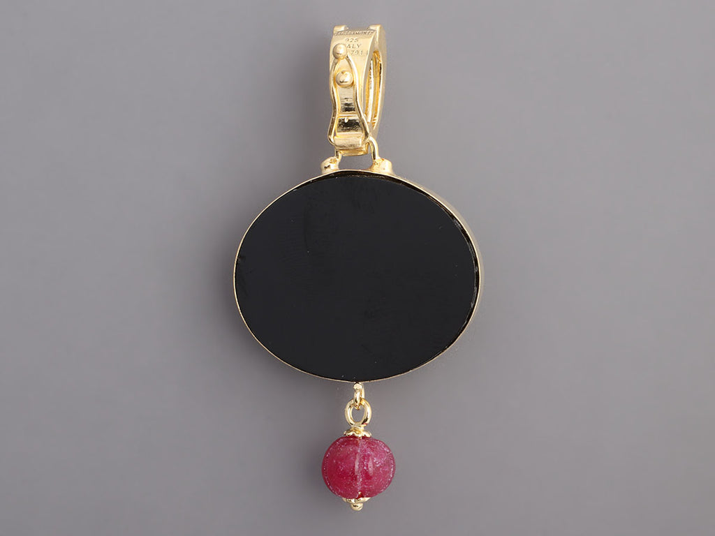 Tagliamonte 18K Gold-Plated Ruby Drop Cameo Pendant