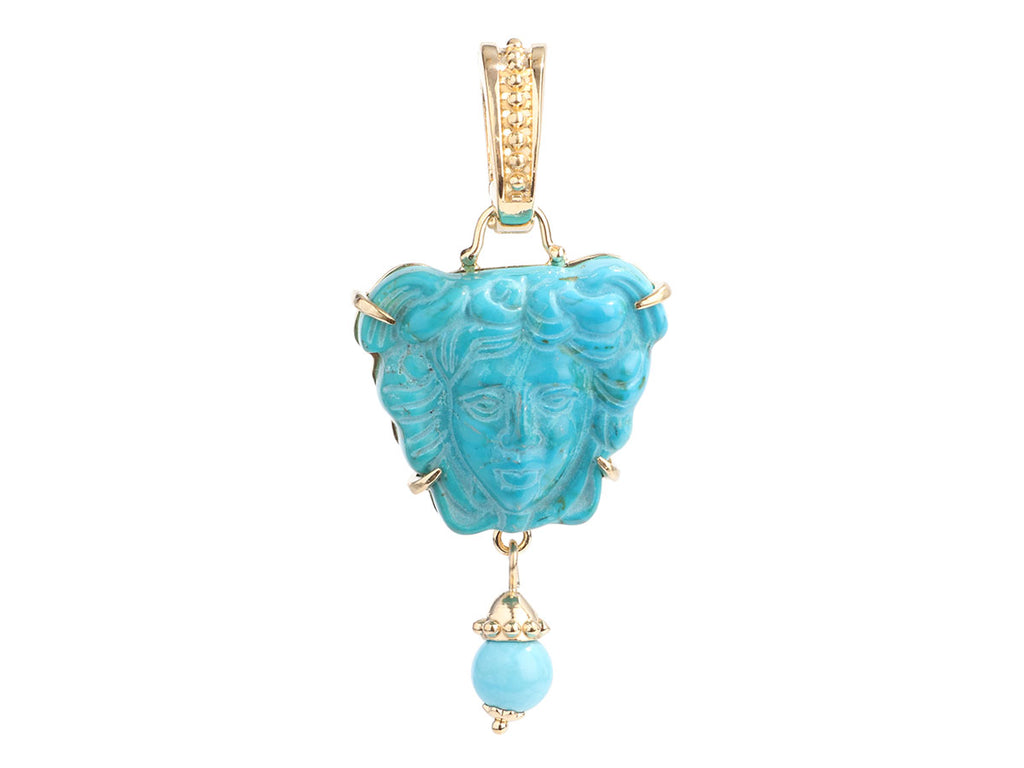 Tagliamonte 18K Yellow Gold-Plated Turquoise Cameo Pendant