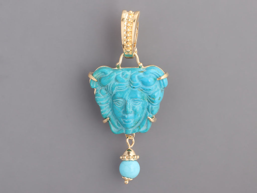 Tagliamonte 18K Yellow Gold-Plated Turquoise Cameo Pendant