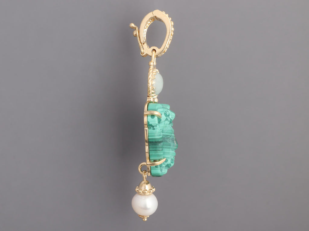 Tagliamonte 18K Yellow Gold-Plated Malachite Cameo Pendant