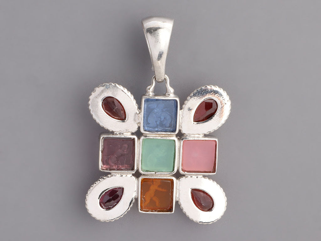 Tagliamonte Sterling Silver Venetian Glass and Garnet Pendant