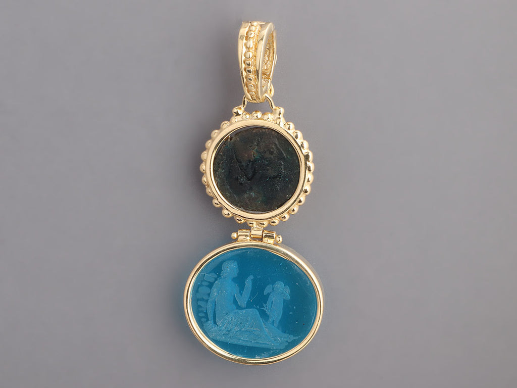 Tagliamonte 18K Gold-Plated Roman Coin and Venetian Glass Pendant