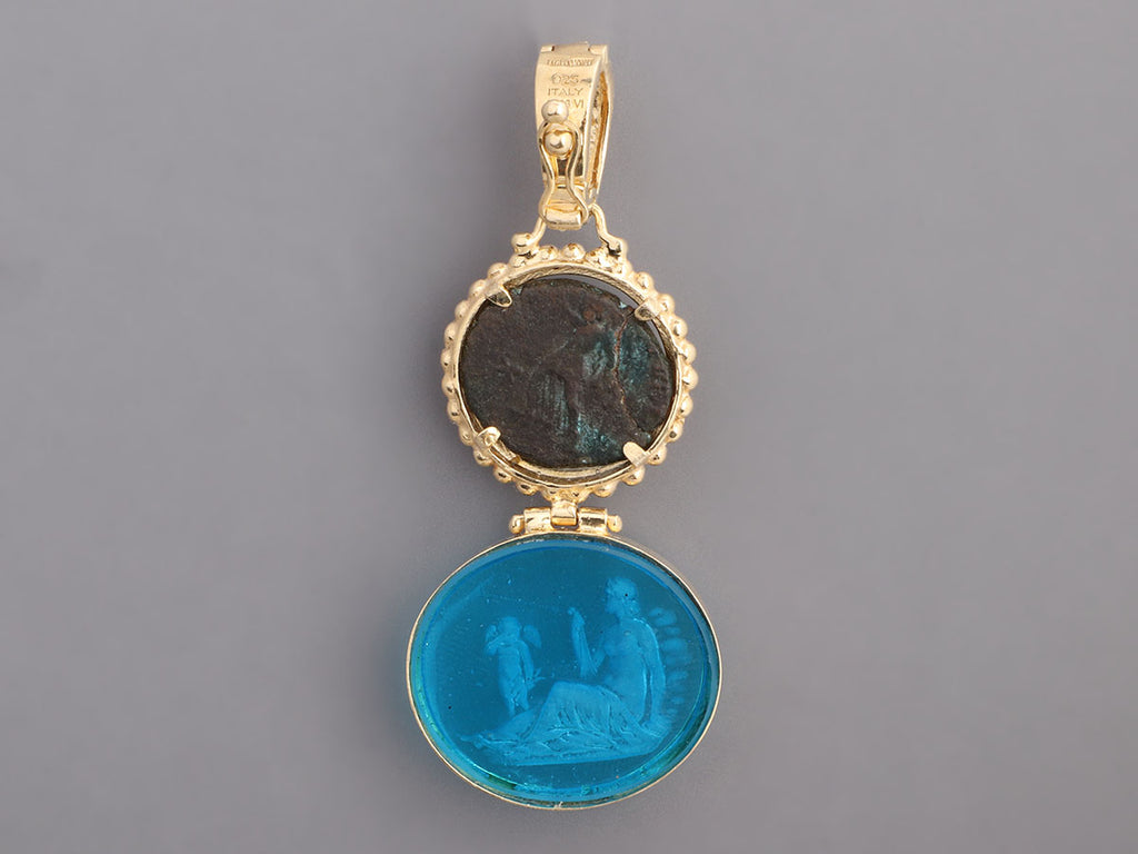 Tagliamonte 18K Gold-Plated Roman Coin and Venetian Glass Pendant